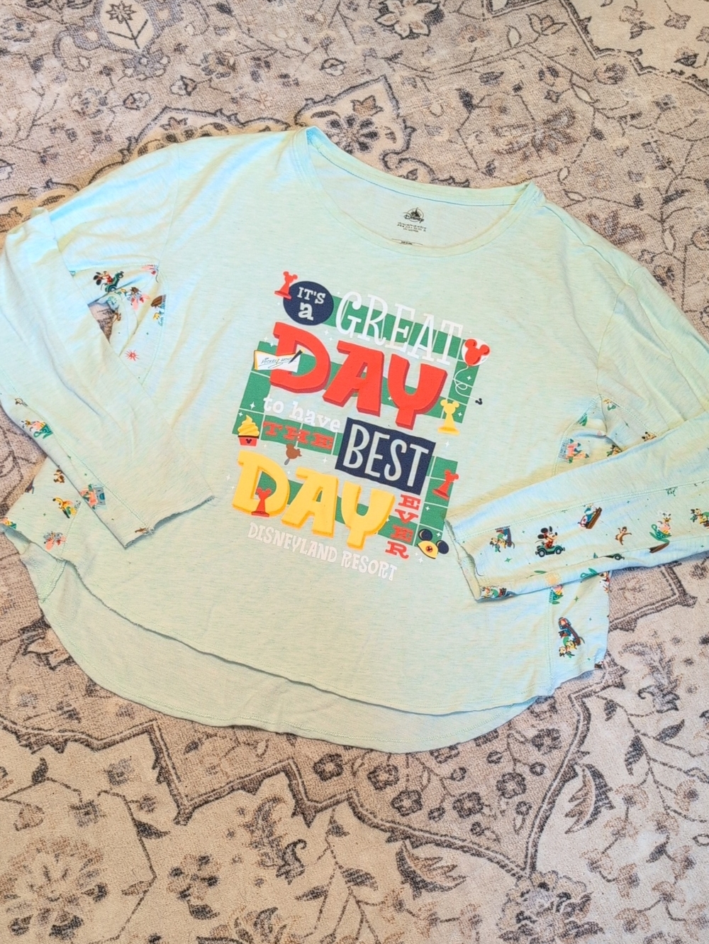 Disneyland Women's High-Low Cropped Long Sleeve Tee